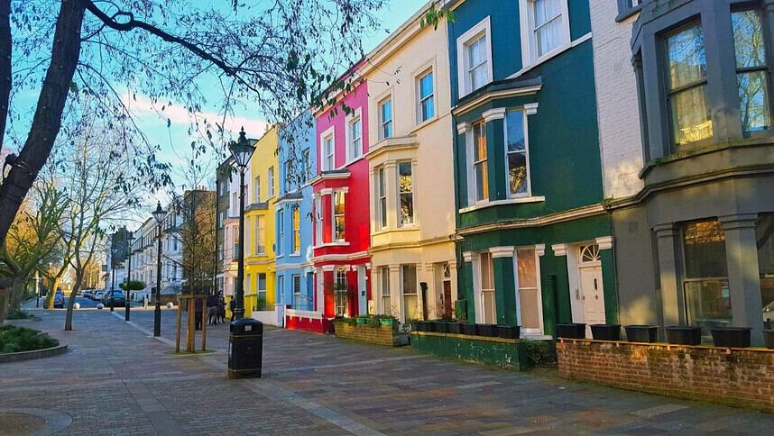 Notting Hill district in London