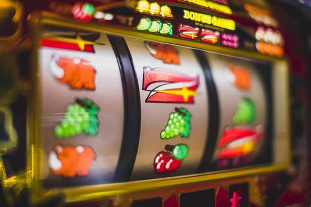 Gambling slot machine in a casino.