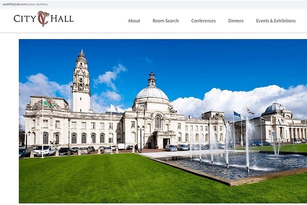 Famous City Hall in Cardiff