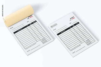 Professional invoice pad design example.