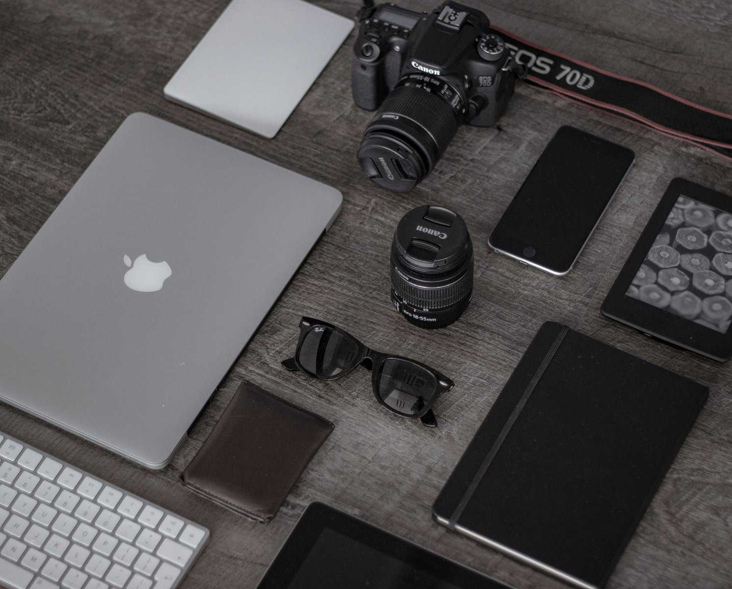 electronics flatlay